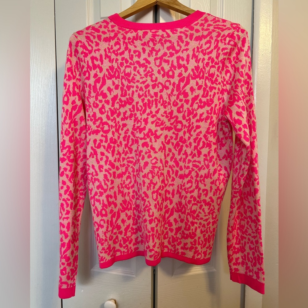 Lilly Pulitzer Morgen Pink Leopard Sweater - Picture 4 of 4